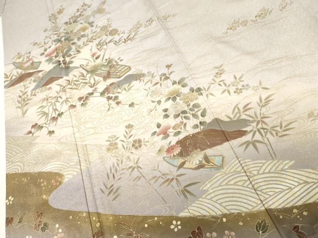 平和屋着物●訪問着　浜松風景文　暈し染め　金銀彩　正絹　逸品　AABH3771cs