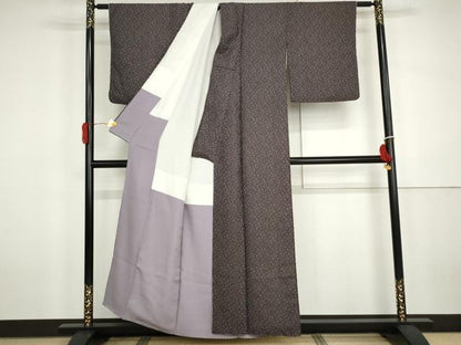 平和屋着物●上質な小紋　散らし文様　正絹　逸品　AABH3773cs