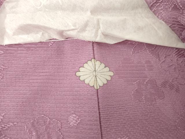 平和屋着物●上質な色無地　御所車草花地紋　菖蒲色　さが美扱い　正絹　逸品　未使用　AABH3776cs