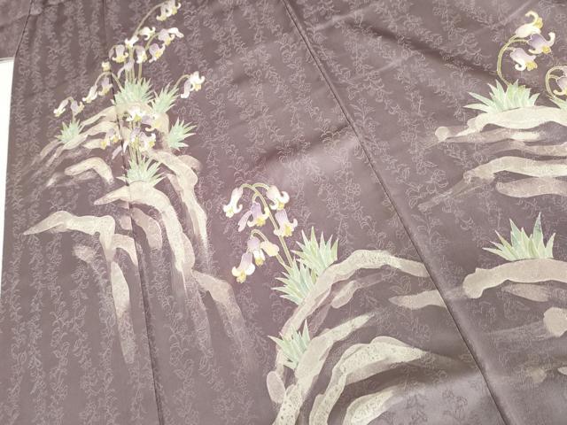 平和屋着物●訪問着　ろうけつ染め　枝花文　金彩　正絹　逸品　AABH3781cs 平和屋着物○訪問着 ろうけつ染め 枝花文 金彩 正絹 逸品 AABH3781cs
