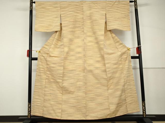 平和屋着物▽上質な紬　単衣　横段文　正絹　逸品　AABE6888jh 平和屋着物▽上質な紬 単衣 横段文 正絹 逸品 AABE6888jhの通販はau