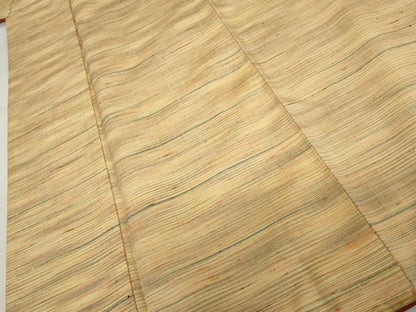 平和屋着物●上質な紬　変わり横段文　正絹　逸品　AABH3788cs