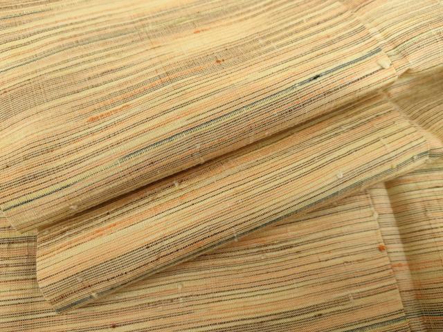 平和屋着物○上質な紬 変わり横段文 正絹 逸品 AABH3788cs