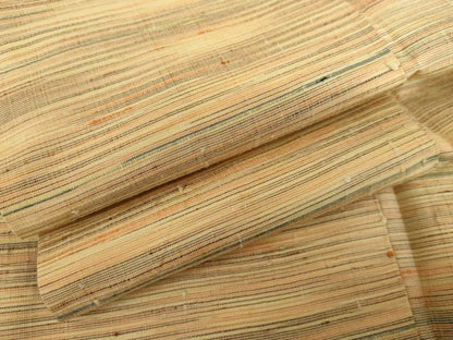 平和屋着物●上質な紬　変わり横段文　正絹　逸品　AABH3788cs
