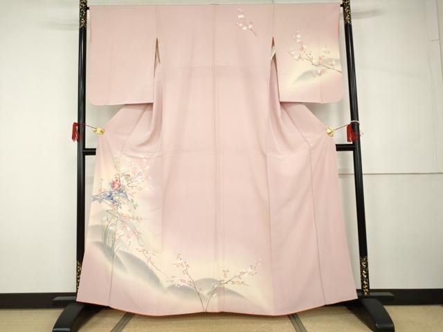 平和屋着物●訪問着　友禅　枝梅文　暈し染め　正絹　逸品　AABH3794cs