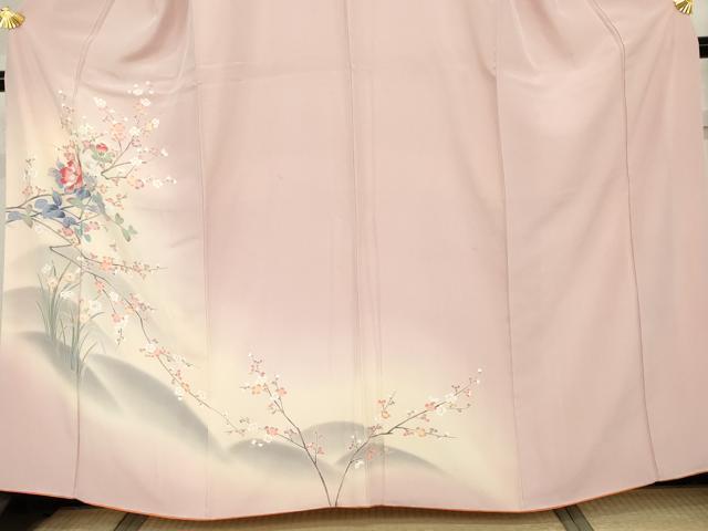 平和屋着物●訪問着　友禅　枝梅文　暈し染め　正絹　逸品　AABH3794cs