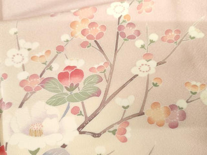 平和屋着物●訪問着　友禅　枝梅文　暈し染め　正絹　逸品　AABH3794cs