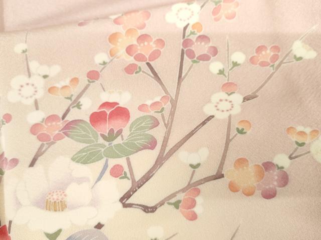 平和屋着物●訪問着　友禅　枝梅文　暈し染め　正絹　逸品　AABH3794cs