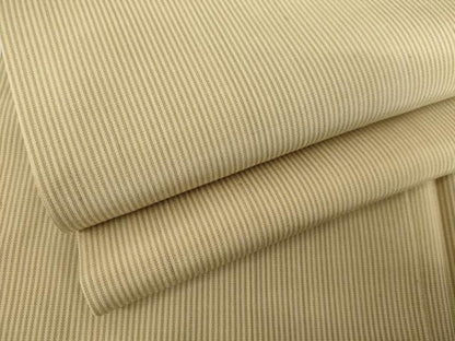 平和屋着物●上質な紬　縞　亜麻色×空五倍子色　正絹　逸品　AABH3797cs