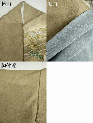 平和屋着物●訪問着　辻が花　吉祥草花文　暈し染め　金彩　正絹　逸品　AABH3799cs