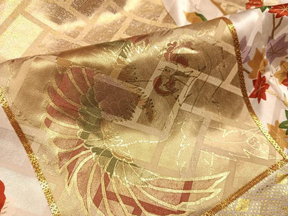 平和屋着物●豪華振袖　駒刺繍　鳳凰草花舞蝶文　金彩　正絹　逸品　AABH3801ph