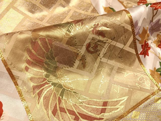平和屋着物●豪華振袖　駒刺繍　鳳凰草花舞蝶文　金彩　正絹　逸品　AABH3801ph