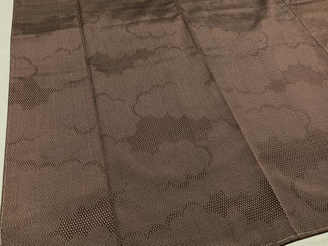 平和屋着物●本塩沢　やまだ織　110亀甲　重ね雲　雪の中のきれ　正絹　逸品　AABH3808ph