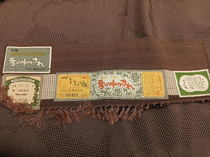 平和屋着物●本塩沢　やまだ織　110亀甲　重ね雲　雪の中のきれ　正絹　逸品　AABH3808ph