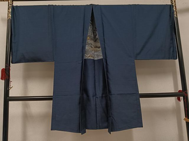 平和屋着物●男性　本場大島紬　アンサンブル　長襦袢(袷)セット　100亀甲　総詰め　正絹　逸品　AABH3812ph