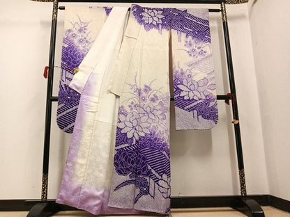平和屋着物●豪華振袖　絞り　草花文　正絹　逸品　AABH3813ph