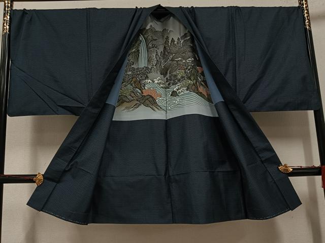 平和屋着物○男性 本場大島紬 アンサンブル 100亀甲 総詰め 正絹 逸品