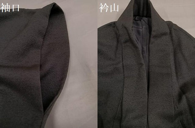 平和屋着物●男性　お召　墨色　正絹　逸品　AABH3824ph