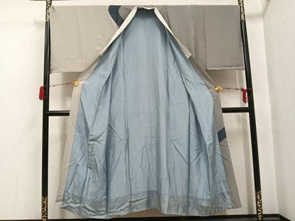 平和屋着物●男性　長襦袢　袷　幾何学文様　正絹　逸品　AABH3826ph