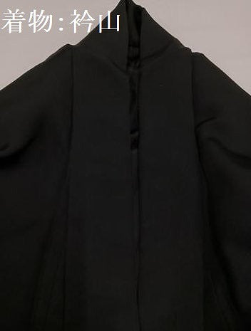 平和屋着物●男性　黒紋付・羽織セット　正絹　逸品　AABH3829ph