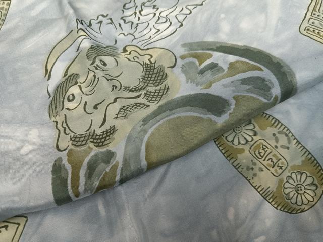 平和屋着物●男性　長襦袢　袷　達磨　ダルマ　正絹　逸品　AABH3833ph