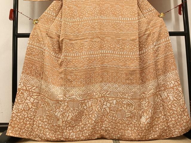 平和屋着物○訪問着 ろうけつ染 草花文 正絹 逸品 未使用 AABH3834ph