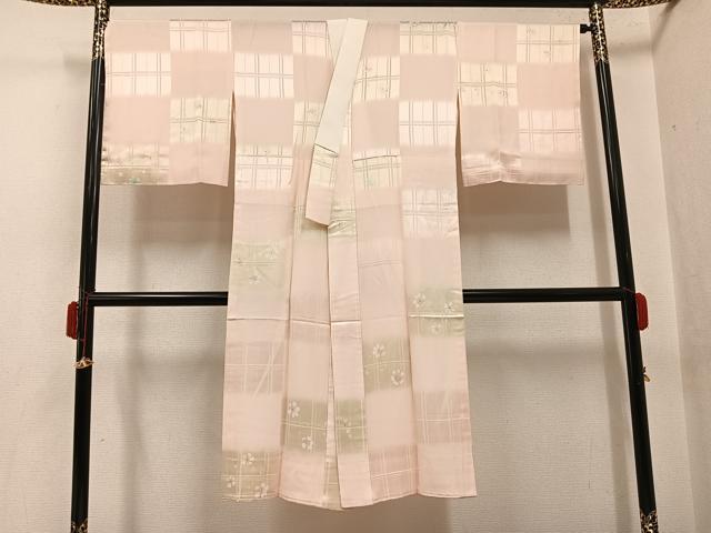 平和屋着物●長襦袢　無双仕立て　舞花文　金彩　正絹　逸品　AABH3837ph