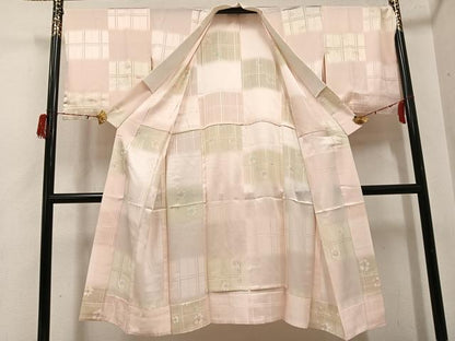 平和屋着物●長襦袢　無双仕立て　舞花文　金彩　正絹　逸品　AABH3837ph