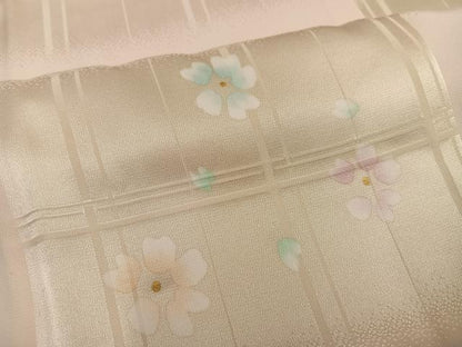 平和屋着物●長襦袢　無双仕立て　舞花文　金彩　正絹　逸品　AABH3837ph