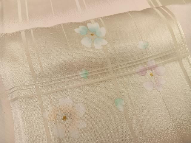平和屋着物●長襦袢　無双仕立て　舞花文　金彩　正絹　逸品　AABH3837ph