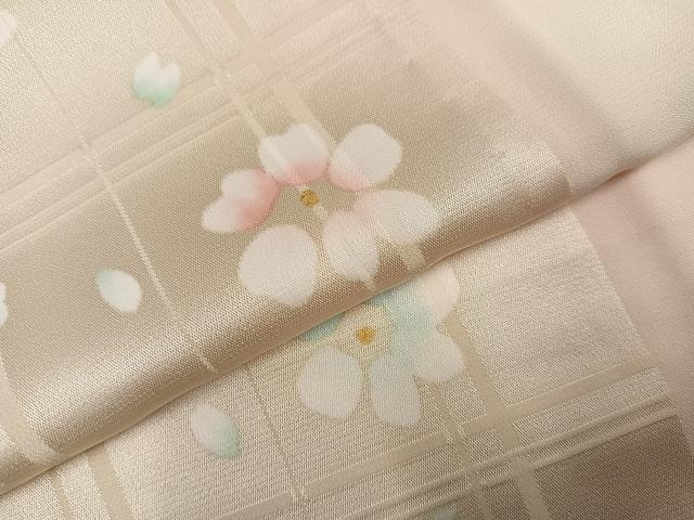 平和屋着物●長襦袢　無双仕立て　舞花文　金彩　正絹　逸品　AABH3837ph