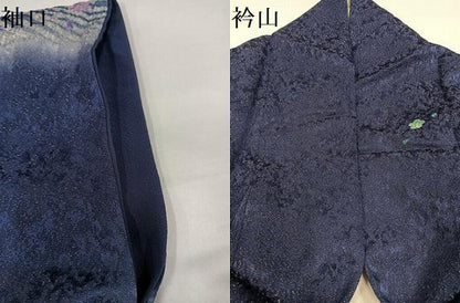 平和屋着物●訪問着　絞り　舞花文　暈し染め　金通し地　正絹　逸品　AABH3864ph