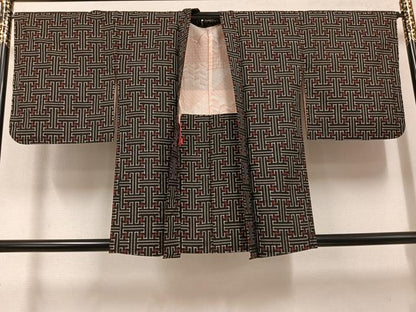 平和屋着物●本場大島紬　龍郷絣　秋名バラ　アンサンブル　田畑有光作　証紙付き　正絹　逸品　AABH3878ph