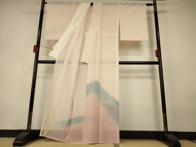 平和屋着物＊夏物 訪問着 絽 風景文 暈し染め 正絹 逸品 AABH3881jd