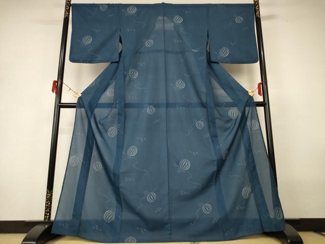 平和屋着物＊夏物 小紋 紗 西瓜 洗える着物 AABH3882jd