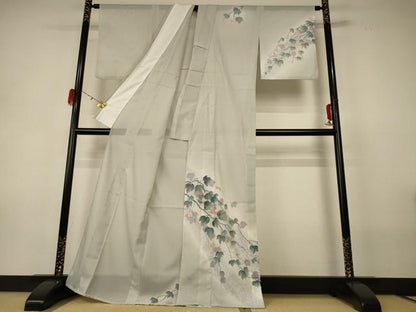平和屋着物＊夏物 訪問着 絽 蔦の葉文 金彩 洗える着物 AABH3886jd