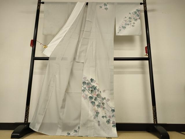 平和屋着物＊夏物 訪問着 絽 蔦の葉文 金彩 洗える着物 AABH3886jd