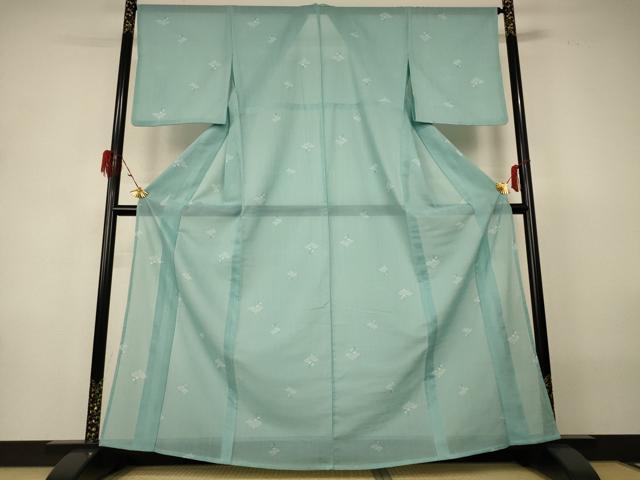 平和屋着物＊夏物 小紋 紗 瓢箪文 洗える着物 AABH3888jd