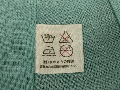 平和屋着物＊夏物 小紋 紗 瓢箪文 洗える着物 AABH3888jd