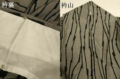 平和屋着物＊夏物 小紋 紗 変わり縞 洗える着物 AABH3896jd