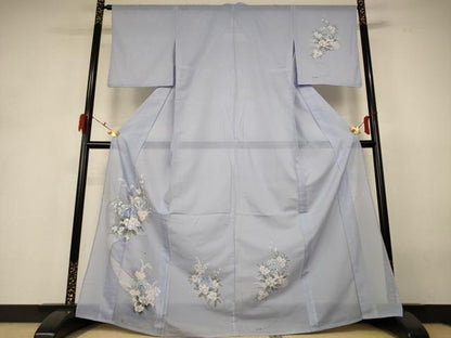 平和屋着物＊夏物　訪問着　絽　花車文　洗える着物　AABH3900jd
