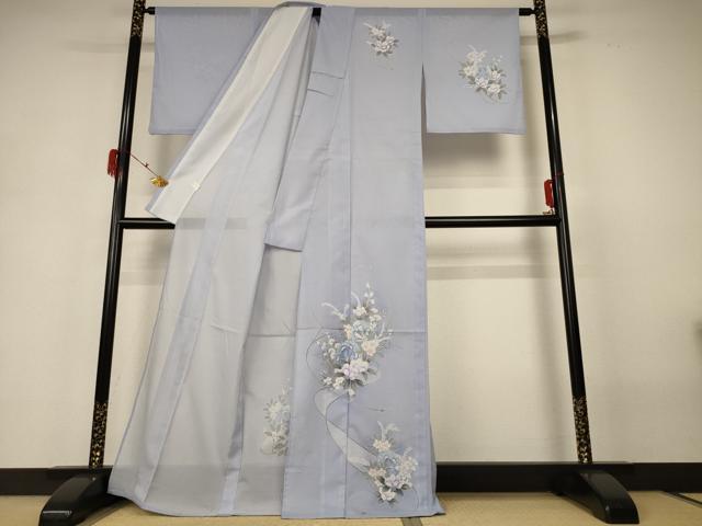 平和屋着物＊夏物　訪問着　絽　花車文　洗える着物　AABH3900jd