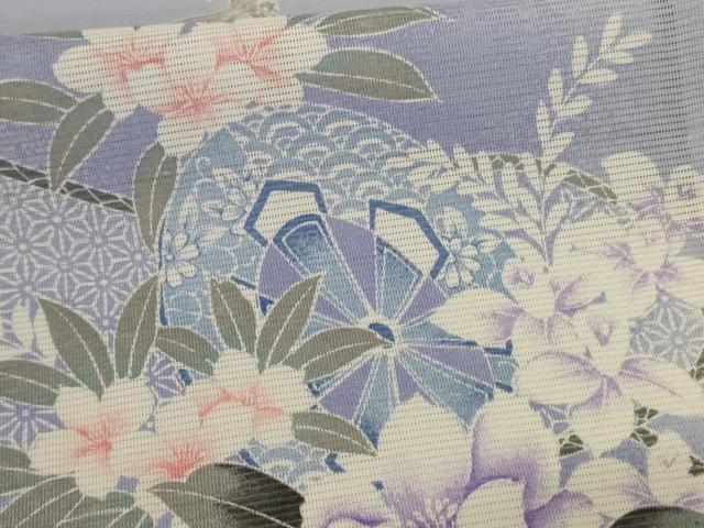 平和屋着物＊夏物　訪問着　絽　花車文　洗える着物　AABH3900jd