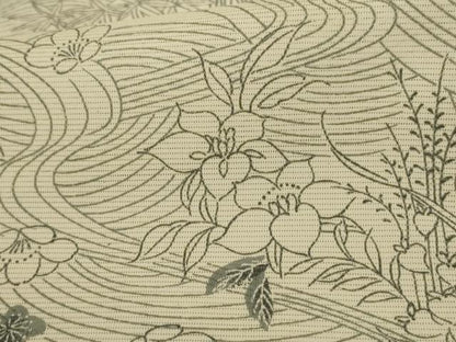 平和屋着物＊夏物 小紋 絽 流水草花文 洗える着物 AABH3902jd