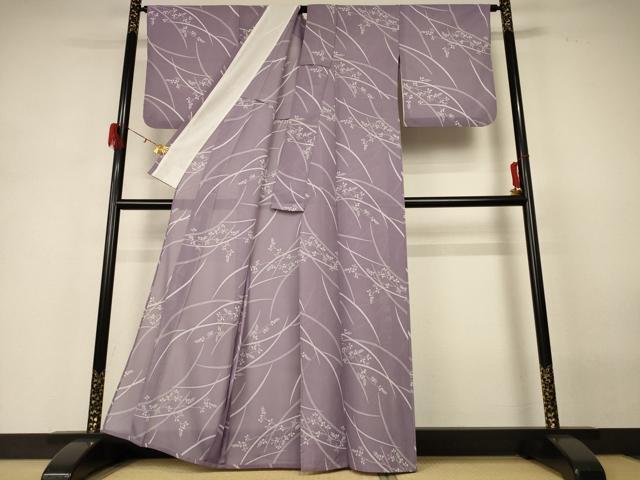 平和屋着物＊夏物 小紋 紗 萩文 洗える着物 AABH3906jd