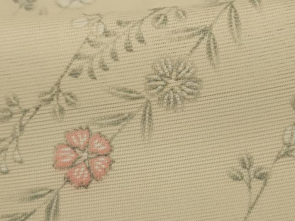 平和屋着物＊夏物 小紋 絽 草花文 洗える着物 AABH3907jd