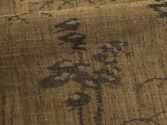 平和屋着物＊夏物　小千谷ちぢみ　芝花文　麻　逸品　AABH3912jd