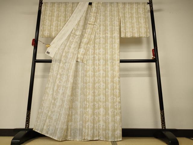 平和屋着物＊夏物 世界的ファッションデザイナー 山本寛斎 kansaiブランド 小紋 紗 舞花文 洗える着物 AABH3915jd