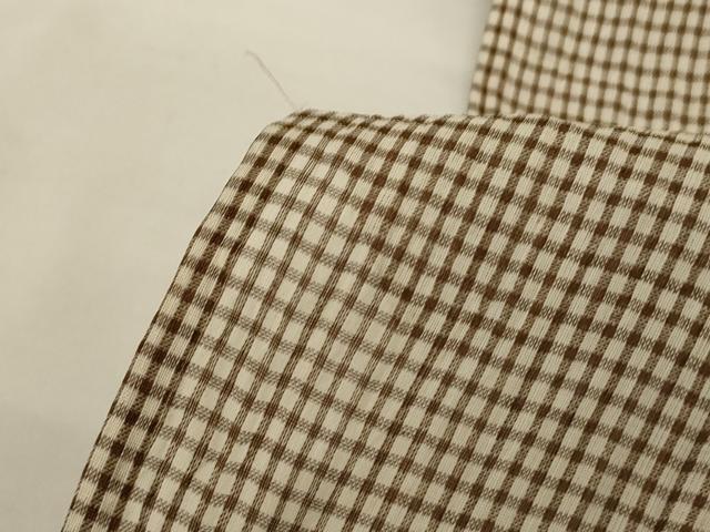 平和屋着物＊夏物 男性 小千谷ちぢみ 格子 麻 逸品 AABH3919jd