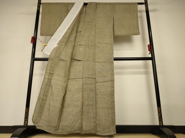 平和屋着物＊夏物 小紋 紗 枝葉文 さんび謹製 AABH3921jd